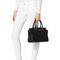 Michael Kors Selma Chevron Satchel Black Leather Tote Top Handle Handbag Bag New