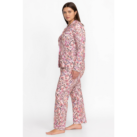 Johnny Was Carly Pj Set Aussie Long Sleeve Home Lounge Sleep Wear Pink Floral New