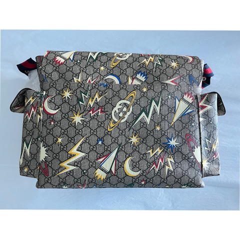 Gucci Supreme Gg Canvas Baby Diaper Changing Bag Italy Grey Handbag Tote NEW
