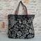 Johnny Was Abigail Tote Bag Black White Floral Embroidered Top Handle Handbag New