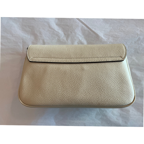 Gucci Soho GG Ivory Off White Leather Handbag Crossbody Clutch Italy Bag NEW
