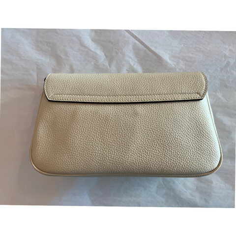 Gucci Soho Off White Leather Handbag Crossbody Clutch Ivory Italy Bag