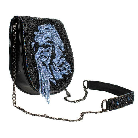 Mary Frances Disney Frozen 2 Fearless Blue Horse Black Bead Elsa Bag Handbag New