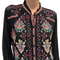 Johnny Was Bertha Blouse Black Top Button Down Shirt Long Sleeve Embroidery New