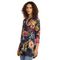 Johnny Was Janie Dragona Polo Swing Tunic Navy Blue Floral Top Shirt Medium NEW