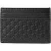 Gucci GG Micro Ssima Card Holder Black Luxury Soft Leather Style Card Case New