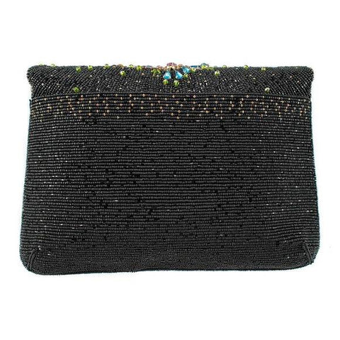 Mary Frances Traditions Black Chain Crossbody Special Bag Bead Handbag Purse NEW