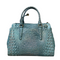 Brahmin Small Finley Arctic Blue Melbourne Tote Croc Emb Leather Handbag Bag New