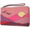 Coach Mountain Motif Large Corner Wallet Leather Zip Wristlet Handbag Bag New