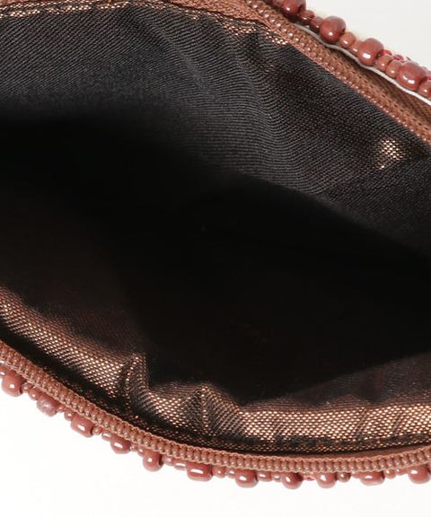 Mary Frances Turquoise Power Cell Phone Crossbody Pouch Bag Cream Red Beaded NEW