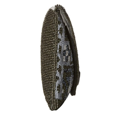 Mary Frances Magic Carpet Beaded Silver Grey Crossbody Clutch Handbag Purse New