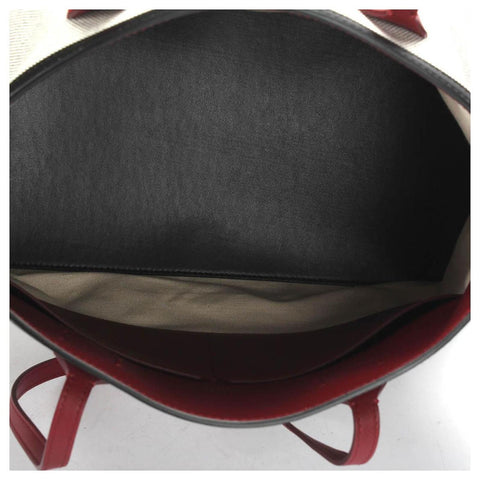 Burberry Large Society Tote Black Trim Burgundy Top Handle Bag Handbag Italy New