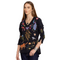 Johnny Was Adela Tiered Knit Dress Puff Sleeve Floral Embroidery V-Neck Black New