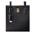 Burberry TB Medium Leather Tote Bag Top Handle Black Handbag New