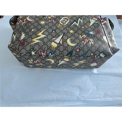 Gucci Supreme Gg Canvas Baby Diaper Changing Bag Italy Grey Handbag Tote NEW