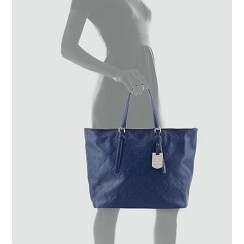 Longchamp Lm Cuir Lagoon Tote Navy Blue Shoulder Bag Leather Handbag Purse New
