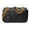 Gucci GG Marmont Shoulderbag Matelasse Gold Black Leather Handbag Bag Purse New