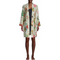 Johnny Was Evelyn Sleepwear Silk Robe Home Lounge Cream Butterfly Floral NEW