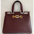 Gucci Zumi Gold Red Shoulder Top Handle Bag Leather bordeaux 569712 Wine New