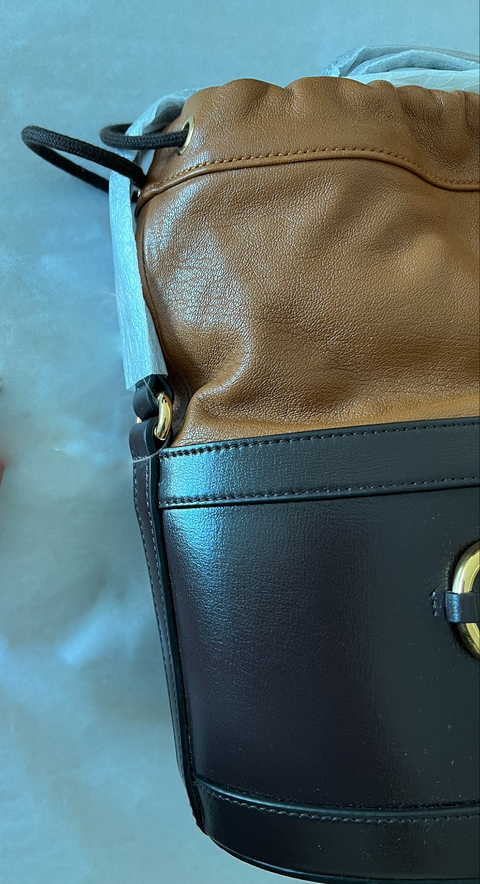 Gucci GG 1955 Horse Bit Cocoa Dark Brown Bucket Shoulder Bag Leather Handbag NEW