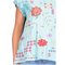 Johnny Was Katie Relaxed Drape Tee Shirt Marine Blue Top Floral Embroidered New