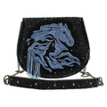Mary Frances Disney Frozen 2 Fearless Blue Horse Black Bead Elsa Bag Handbag New
