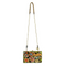 Mary Frances Blossoms Black Purple Handbag Flower Bead Chain Strap Gold Bag New