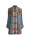 Johnny Was Vember Burnout Benet Kimono Jacket Flower Embroidery Blue Floral NEW