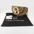 Mary Frances 4 the Win Crossbody Handbag Beaded Clutch Cards Game Brown Bag New