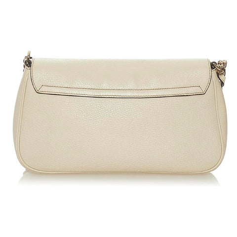 Gucci Soho GG Ivory Off White Leather Handbag Crossbody Clutch Italy Bag NEW