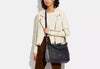 Coach Signature Jacquard Shay Leather Shoulder Bag Handbag Purse Navy Blue NEW