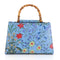 Gucci Nymphae Azure Shanghai Leather Floral Blue Shoulder Handbag Purse New