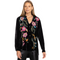 Johnny Was Sidonia Velvet Oversized Shirt Button Long Embroidery Top Black NEW