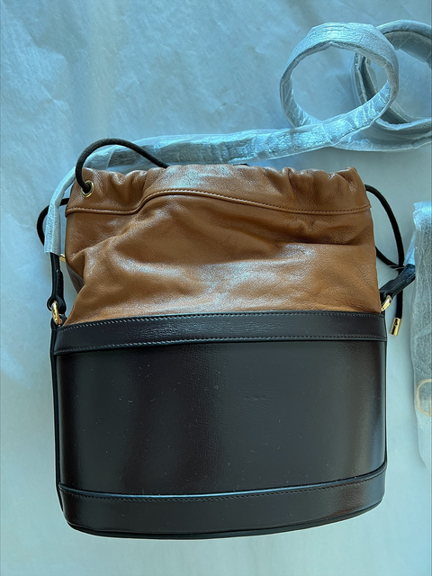 Gucci GG 1955 Horse Bit Cocoa Dark Brown Bucket Shoulder Bag Leather Handbag NEW