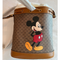 GUCCI GG Disney X Mickey Mouse Print Bucket Leather Tan Brown Italy Bag Mini NEW