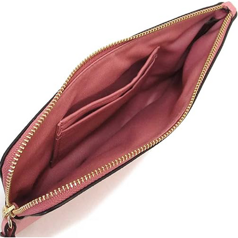 Coach Mountain Motif Large Corner Wallet Leather Zip Wristlet Handbag Bag New