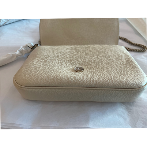Gucci Soho GG Ivory Off White Leather Handbag Crossbody Clutch Italy Bag NEW