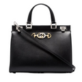 Gucci Zumi Black Gold Silver Shoulder Top Handle Bag Leather Shoulder Italy New