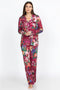 Johnny Was Bethia Cap Sleeve Night Dress Floral Cotton V Neck Flowers Purple NEW