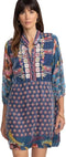 Johnny Was Vember Burnout Benet Kimono Jacket Flower Embroidery Blue Floral NEW