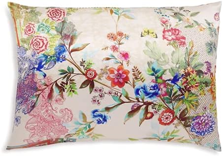 Johnny Was Decklyn Floral Print Silk Pillow Case Home Lounge Red Beige Cream New