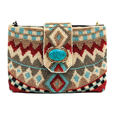 Mary Frances Tahoe Mini Turquoise Blue Western Bag Crossbody Handbag Purse NEW