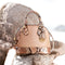 Michael Kors Smythe Dark Leather Dome Satchel Blush Shoulder Bag Purse Cream New