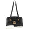 Gucci Large Arli GG Italy Gold Black Shoulder Bag Calf Leather Handbag Purse New