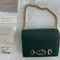 GUCCI Zumi Chain Mini Bag Vintage green leather card case Gold Italy Handbag NEW