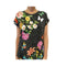 Johnny Was Blooming Breeze SHORT SLEEVE CREW NECK Black TEE TOP SHIRT NEW