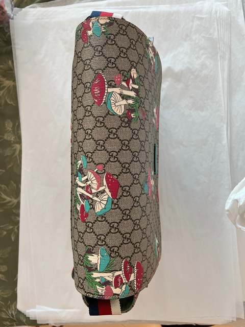Gucci Supreme Mushroom Canvas Baby Diaper Changing Bag Italy Handbag New
