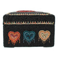 Mary Frances Love All Around Beaded Geometric Box Black Special Red Hearts New