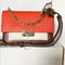 Michael Kors Mk Cece Medium Color-Block Gold Red Embossed Leather Handbag Bag New