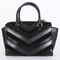 Michael Kors Selma Chevron Satchel Black Leather Tote Top Handle Handbag Bag New